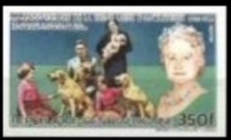 CENTRAL AFRICAN REPUBLIC 1985. Dogs Queen Mother III 350F.IMPERF.) [non Dentelé,Geschnitten,no Dentado] - Famous Ladies