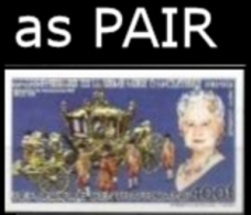 CENTRAL AFRICAN REPUBLIC 1985. Stage-coach Queen Mother III.400F IMPERF.PAIR        [non Dentelé,Geschnitten,no Dentado] - Famous Ladies