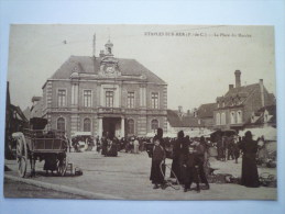 ETAPLES-sur-MER  (Pas-de-Calais)  :  La Place Du Marché  -  TB  Animation  - Etaples