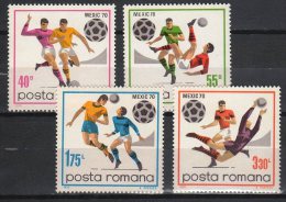 Romania 1970. Football / Soccer World Championship, Mexico Set, MNH (**) Michel: 2842-2845 / 3.80 EUR - 1970 – Mexique