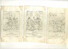 - 6 GRAVURES SUR LE THEATRE . GRAVURES AU TRAIT DE LA 1ere 1/2 DU XIXe S. - Theatre, Fancy Dresses & Costumes