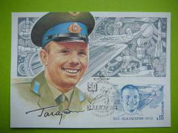 USSR 1984 J.Gagarin Day Of Space Old Russian FDC , Maximum Card - Russia & USSR