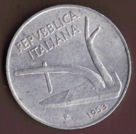 ITALIA 10 LIRE 1953 - 10 Liras