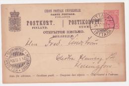 Entier Ancien 1895  "Finlande "10 Pen"  Dim 9x14 - Postal Stationery