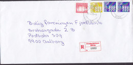 Denmark Registered Recommandé Einschreiben Label FREDERIKSHAVN Elling Label 2005 Cover Brief Lion Arms Löwe Queen - Cartas & Documentos