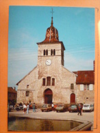 V09-39-jura-clairvaux Les Lacs--eglise-animee-voitures-automobile-moto--fontaine- - Clairvaux Les Lacs