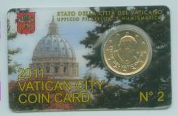 2011VATICANO VATIKAN COIN CARD CENT. 50 N° 2 - Vaticaanstad