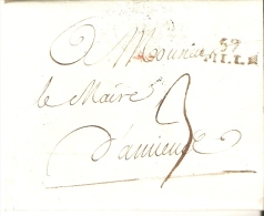 LAC Avec Contenu 1806 De Lille Vers Amiens Cachet De Fermeture De La Municipalité Griffe 57 Lille 3 De Port - 1801-1848: Precursors XIX