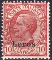 1912 Lero - Francobolli D´Italia Soprastampati 10 C - Egeo (Lero)