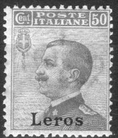 1912 Lero - Francobolli D´Italia Soprastampati 50 C - Egeo (Lero)