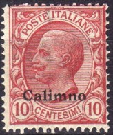 1912 Calino - Francobolli D´Italia Soprastampati 10 C - Ägäis (Calino)