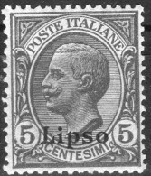 1912 Lipso - Francobolli D´Italia Soprastampati 5 C - Ägäis (Lipso)