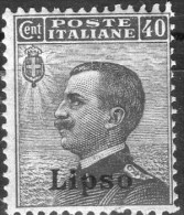 1912 Lipso - Francobolli D´Italia Soprastampati 40 C - Egeo (Lipso)
