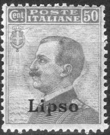1912 Lipso - Francobolli D´Italia Soprastampati 50 C - Egeo (Lipso)