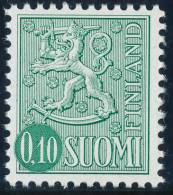 FINLAND 1974, M-63 Definitive PHOSPHOR Lion 0,10 Type II EGpQ** - Unused Stamps