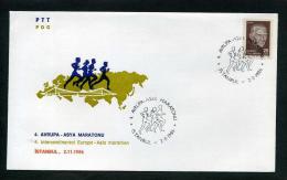 TURKEY 1986 FDC - 4. Intercontinental Europa-Asia Marathon, Istanbul, Nov. 2 - FDC