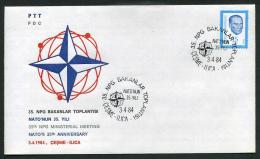 TURKEY 1984 FDC - NATO's 35th Meeting, NPG Ministerial Meeting, Cesme, Apr. 3 - FDC