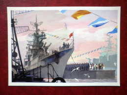 Meeting The Ships After The Exercise The Ocean - By A. Babanovskiy - Warship - 1973 - Russia USSR - Unused - Sous-marins