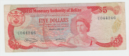 BELIZE 5 DOLLARS 1980 VF+ P 39 - Belize