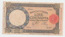 Italy 50 Lire 1943 VF+ P 58 - 50 Lire