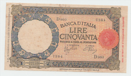 Italy 50 Lire 1943 VF+ P 58 - 50 Liras