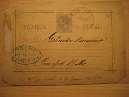 PORT-BOU PORTBOU 1885 To Frankfurt Germany Postal Stationery Card Gerona Girona Catalonia Spain España - Lettres & Documents