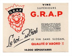 Buvard - Vins Supérieurs - G.R.A.P. Le Roi Des Vins - Liquore & Birra