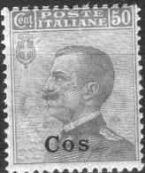 1912 Coo - Francobolli D´Italia Sovrastampati 50 C - Egeo (Coo)