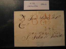 REUS R.33 To Sant Feliu De Guixols Girona Gerona Front Frontal Letter PREPHILATELY Tarragona Catalonia Spain Espa&ntilde - ...-1850 Prefilatelia