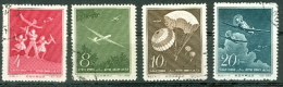 China 1958 Mi. 422 - 425 Gest. Flugzeug Modelle Fallschirmspringen - Gebraucht