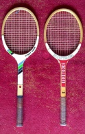 Raquettes De Tennis En Bois (2) Montana Redstrock Et ACE Sport 2000 Des Années 1980 Avec Leurs Housses- Rare - Andere & Zonder Classificatie