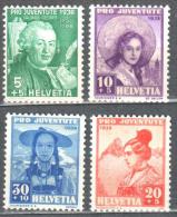 Switzerland 1938 "Pro Juventute" Art Michel 331-334 MNH (**) - Unused Stamps