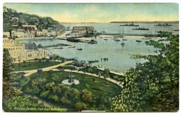 TORQUAY : PRINCESS GARDENS, FROM ROCK WALK / POSTMARK - PAIGNTON / ADDRESS - LISKEARD, CASTLE VIEW - Torquay