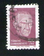 TURQUIE Oblitération Ronde Used Stamp 100 Lira 1965 - Usati