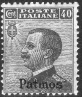 1912 Patmo - Francobolli D´Italia Soprastampati 40 C - Aegean (Patmo)