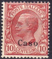 1912 Caso - Francobolli D´Italia Soprastampati 10 C - Egeo (Caso)