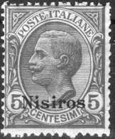 1912 Nisiro - Francobolli D´Italia Soprastampati 5 C - Egeo (Nisiro)