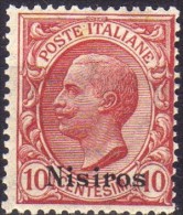 1912 Nisiro - Francobolli D´Italia Soprastampati 10 C - Ägäis (Nisiro)