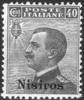 1912 Nisiro - Francobolli D´Italia Soprastampati 40 C - Egeo (Nisiro)