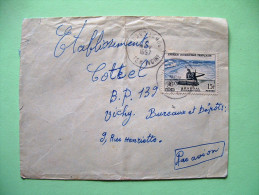 French West Africa - Ivory Coast - 1957 Cover To France - Agriculture Harvester - Briefe U. Dokumente