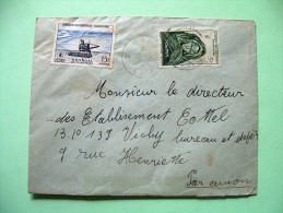 French West Africa - Ivory Coast - 1958 Cover To France - Woman Of Mauritania - Agriculture Harvester - Brieven En Documenten