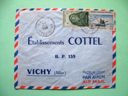 French West Africa - Ivory Coast - 1958 Cover To France - Woman Of Mauritania - Agriculture Harvester - Lettres & Documents