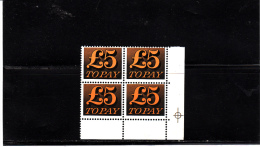 GRAN BRETAGNA 1970-73  - Unificato  83* * (quartina) - Postage Due - Strafportzegels