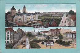 POSEN  2  VUES  -  STADTBILD AM Kgl. SCHLOSS  -  WILHELMSPLATZ  - - Posen