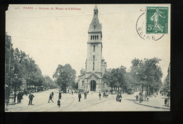 Paris 14e 125 Avenue Du Maine Et D'Orléans Animée 1909 Coin Sup Gauche Coupé - Arrondissement: 14