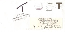 Lettre T Taxée  (oblitération Du 11/04/2008) - 1960-.... Storia Postale