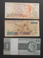 BRAZIL        3 BANKNOTES   -    (Nº03001) - Mezclas - Billetes