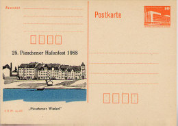 DDR P86II-16-88 C20 Privater Zudruck PIESCHENER HAFENFEST Dresden 1988 - Privé Postkaarten - Ongebruikt