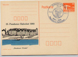 DDR P86II-16-88 C20 Privater Zudruck PIESCHENER HAFENFEST Dresden Sost. 1988 - Cartoline Private - Usati