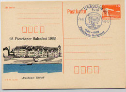DDR P86II-16-88 C20 Privater Zudruck PIESCHENER HAFENFEST Dresden Sost. 1988 - Cartes Postales Privées - Oblitérées
